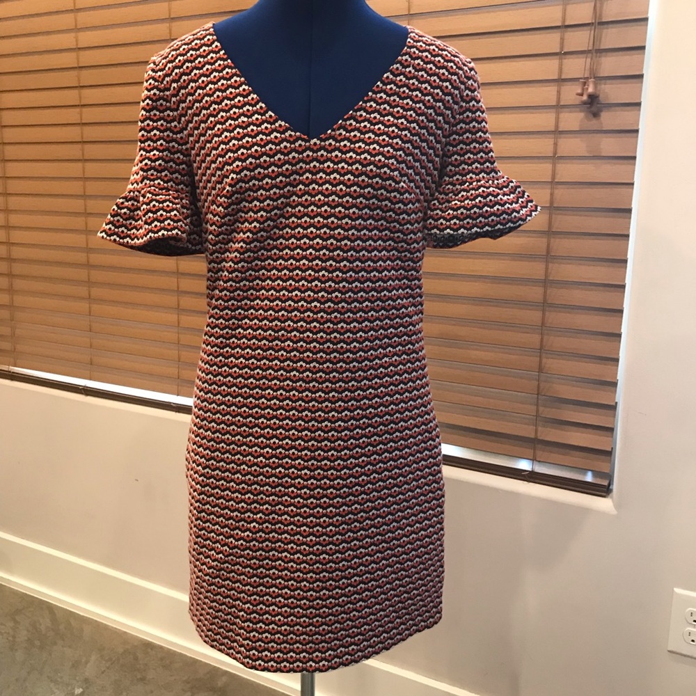 Adorable red blue & white Trina Turk floral dress